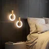 Pendant Lamps Single And Double Head Nordic Bedroom Bedside Lights Acrylic Ring Lamp Modern Dining Room Staircas Gold Hanging