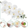 Dekoracyjne kwiaty wieńce 4pcs 38 cali sztuczny prawdziwy kontakt Orchidei 9heads latekszy phalaenopsis łodygi na środkowe elementy ślubne