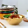 Tigelas tigelas aço inoxidável Eat isolando ramen macarrão instantâneo tigela salada de sopa de arroz grande para restaurante cozinha mesa wj812