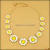 Chokers Mode Candy Farbe Blume Halsketten Frauen Beautif Daisy Acryl Kurze Anhänger Freund Geburtstag Geschenke Drop Lieferung Schmuck DHNHF