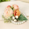 Ghirlande di fiori decorativi Braccialetti di rose artificiali Braccialetti per fiori da polso per sposa da sposa Bellissimi per le donne Ragazze ShowDecorat