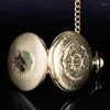 Pocket Watches Gold/Black Steampunk Antique Shield Quartz Watch Roman Number Dial Pendant Halsband Män kvinnor klocka gåvor fob