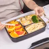 Diny Sets Sets Net Red 304 roestvrijstalen vierkante lunchbox met bestek compartiment volwassen student