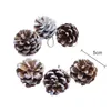 Christmas Decorations 6/15 PCS Natural Hanging Wood Pinecone For Tree Pine Cone String Dried Decoration Kid Craft Gift Y