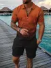 Herrspårar Summer European och American Short Sleeved Shorts Two-Piece Sports Leisure Suit Men Clothesmen's