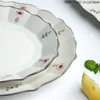 Borden huishouden ronde opslaglade wit keramisch dinerbord 11 inch ovale salade kom onderglazuur ambachtelijke kanten tafelbenodigdheden