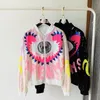 Damenjacken Ins Harajuku Punk Coole Frauen Cartoon Eye Bling Paillettenjacke Hip Hop Mädchen Bunte Baseball Bomber Reißverschluss Top OberbekleidungWo