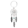 Keychains Retro Dream Catcher Keychain Bladeren Bladen Tassel Pendant Keyring Car Bag Wortel Hangende ornamenten Key Buckle Robuuste PracticalKeys