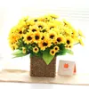 Decorative Flowers & Wreaths Fake Sunflower Artificial 7-head Realistic Lovely Silk Flower