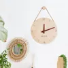 Relógios de parede pendurando relógio fino trabalho de madeira anti-arranhão silencioso quarto de bebê silencioso para uso diário