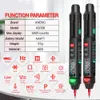 A3008 Digital Multimeter Auto Intelligent Sensor Pen Tester 6000 Counts Non-Contact Voltage Meter Phase Sequence Detector