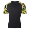 Heren t shirts mode casual slanke camouflage bedrukte shirt shirt met korte mouwen boven blouse heren kleding grappig #g4