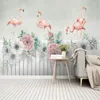 Wallpapers Milofi Custom Wallpaper Murals Nordic Southeast Asia Wind Flamingo Hand-painted Flowers And Plants Living Room Background Wall