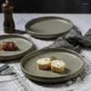 Placas japonesas Creative Ceramic Steak Plate Red Luz vermelha Lugaria de luxo de luxo Dinner Western Home Bandey Breakfast Breakfast