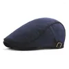 BERETS 2023 MEN SPRING Autumn Winter British Style Sboy Beret Hat Retro England Male Hats Peaked Painter Caps For Dad