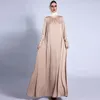 Ethnic Clothing Modest Satin Abaya Dubai Turkey Islam Arabic Muslim Long Dress For Women Kaftan Morocco Vestido Robe Longue Femme Musulmane