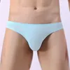 Underpants 4 -Place Men Briefs Jockstraps Sexy Ice Silk Slip Homme Bielizna Calzoncillos Hombre Gay Metties Cueca Plus Size