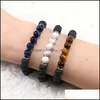 Kralen strengen 8 mm lava rotssteen kralen armband essentiële olie diffuser elastisch gevlochten touw tijger oog yoga chakra mannen braceletz dr dh1yw