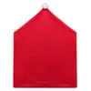 Stol täcker Xmas Cap Sets Santa Hat Red Dinner Protector för julbankettfestivalinredning