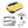 Dinnerware Sets 304 Stainless Steel Insulated Bento Kids Box Japanese Style Square For Worker 2layers Lunch Container Storage