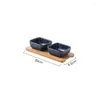 Plates FANCITY Japanese Ceramic Fruit Plate Snack Small With Tray Household Living Room Tea Table Dry