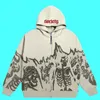 Mens Hoodies Sweatshirts Y2K Emo Men Streetwear Vintage Skull Hoodie Zip Up Hoodies Grunge Oversized Sweatshirt Gothic Harajuku Alt Halloween Clothes 230114