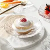 Assiettes japonaises faites à la main en verre assiette transparente série de rosée de glacevaisselle marteau irrégulier pâtisserie salade fruits Dessert plat