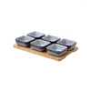 Plates FANCITY Japanese Ceramic Fruit Plate Snack Small With Tray Household Living Room Tea Table Dry