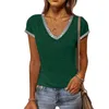 Women's T Shirts Summer 2023 Women Shirt V Neck Short Sleeve Ladies Top Casual Slim Tops Tees FD8330