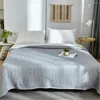 Dekens zomer deken katoen textured weven koeling voor nacht zweet gebreide kingsize size airconditioning quilt-grijs