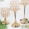 Portacandele Creativo Candeliere di cristallo Supporto in metallo Candelabri Home Desktop Candele Ornamenti Decor Decorazione di nozze