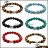 Link-Kette Ankunft Tigerauge Perlen Buddha Armbänder für Frauen Männer Gebet Glück Reichtum Heilung Colorf Natuarl Stein Valentinstag D Dhxdw