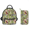 Школьные сумки 2023 цветочные ананасы женщины мини-рюкзак кожаный плечо для подростков для девочек многофункциональный маленький багпак
