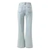 Women's Jeans Womens Casual Business Attire Women Denim Wide Leg Women's Pants Trouser Slim Cropped Paper Bag Waist With Pockets