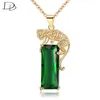 Collane a ciondolo dodo Super Fashion Leopard per donne Long Strip Green Crystal Collana Crystal Gioritti a catena Golden Link N348