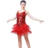 Casual Dresses Women Clothing Y2K Summer Dress for Sexy Club Sequined Stage Fashion Dans Wear Tassel Bastet Show Performance Performance