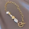 Hänge halsband koreanska runda spänne halsband armband kvinnlig parti tillbehör gåva guld pärla kvinnor för halsband