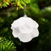 Party Decoration 3Pcs Christmas White Flower Balls Foam Shatterproof Ball Xmas Tree Hanging Oranments Home Supplies