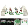 ベーキングツールサッカーケーキフットボールデコレーションバースデーカップケーキトッパートッパーキッズパーティーのフィギュアケーキチームの装飾フィギュアピックテーマ