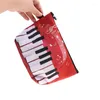 Storage Bags 1Pc Cosmetic Organizer Portable Wash Bag Piano Guitar Painting Women Makeup Heat Transfer Music Notes Print