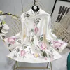 Roupas étnicas elegantes bordados mulheres cheongsam top clássico clássico estilo noturno festas de noite tang terno sexy plus size outono diariamente casaco