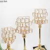 Candle Holders Creative Crystal Candlestick Metal Stand Candelabros Home Desktop Candles Ornaments Decor Wedding Decoration