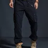 Męskie spodnie n multi-kieszeni swobodny kombinezon na świeżym powietrzu z zamkiem błyskawicznym prostym kamuflażem wielopoziomowani mężczyźni wojskowi spodnie