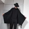 Men's Hoodies Europe And America Dark Mid-length Hooded Cardigan Hoodie Cloak Irregular Arc Men Women Coat Long Sleeve Hip Hop Versatile