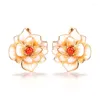 Hoop Earrings CAOSHI Exquisite Female Flower For Anniversary Ceremony Aesthetic Women's Accessories Party Delicate Design Jewelry