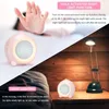 Klockor tillbehör andra digital väckarklocka Led Bedside Dual With Night Light Small Travel USB Powered Cute Peach Deisgn