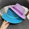 Wide Brim Hats 202305-dudu Fashion Color Paper Acrylic Chain Fedoras Cap Men Women Leisure Panama Jazz Hat