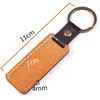 Keychains Personlig läder Keychain Keyring Pendant Beech Wood Carving Bagage Decoration Key Ring DIY Father's DayKeychains