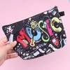 Bolsas de armazenamento 1pc Organizador de cosméticos Bolsa de lavagem portátil Pintura de guitarra Pintura Mulheres Maquiagem transferência de calor Notas de música impressão