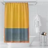 Cortinas de chuveiro Cor de cor personalizada Comparação laranja banheiro banheiro impermeável decoração de casa decoração 3d impressão 211201-24